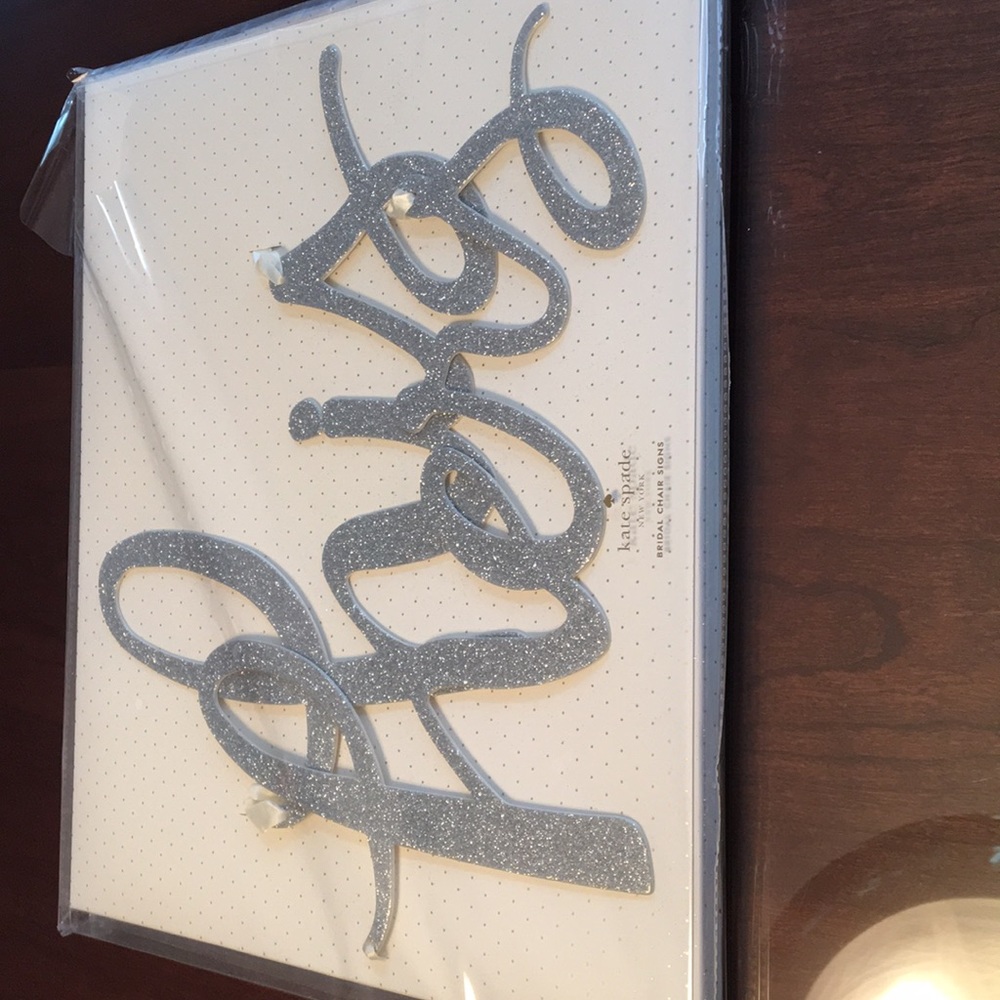 NWT Kate Spade His & Hers Bridal Chair Signs
